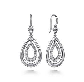 925 Sterling Silver Bujukan Teardrop Fish Wire Earrings