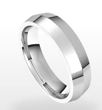 White 14 Karat Knife Edge Wedding Band Size 11