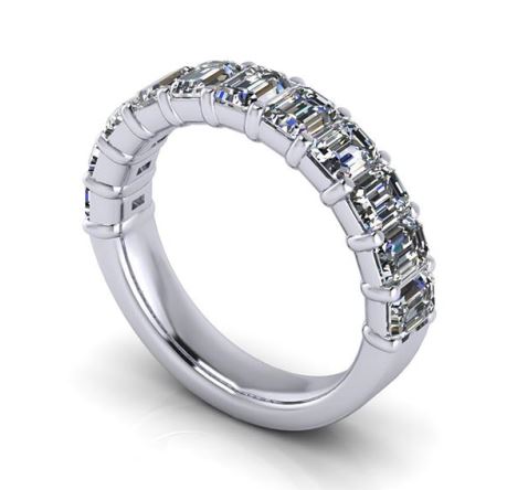 14K White 2 3/4tw Lab Grown Prong Set Diamond Band