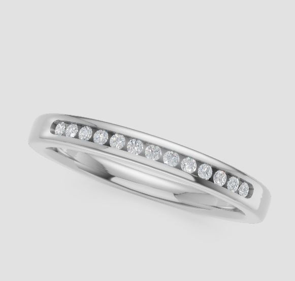 14K White 1/10tw Diamond Channel Band