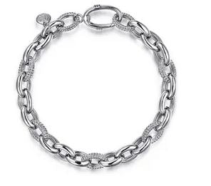 925 Sterling Silver Bujukan Link Chain Tennis Bracelet