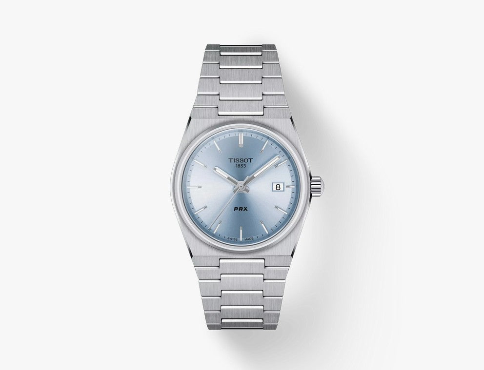 PRX 40205 Unisex Stainless Steel with Light Blue Index Dial