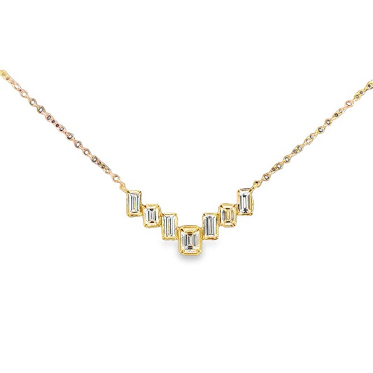 18K White Gold Uneek Alexandria Collection Bar Necklace