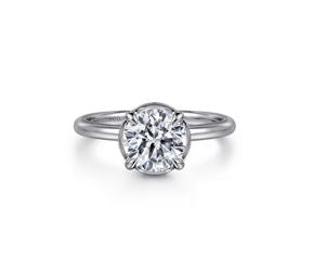 14k White Gold Hidden Halo Ring