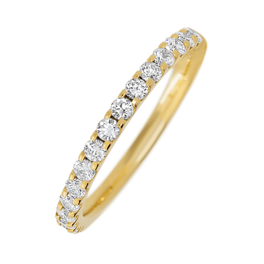 18K Yellow Gold band with 15 Round Lab Grown Diamond (ST) having TCW-.45