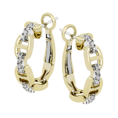 Hoop Earrings in 18k Gold with Diamonds