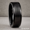 Triton 8MM Tungsten Carbide Ring - Satin Finish Flat Center and Round Edge