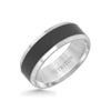 Triton 8MM Black Ceramic Inlay Ring with Tungsten Bevel Edge