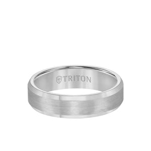 Triton 6MM Tungsten Carbide Ring - Satin Center and Bevel Edge
