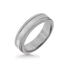 Triton 6MM Grey Tungsten Carbide Ring - Criss Cross 14K White Gold Insert with Round Edge