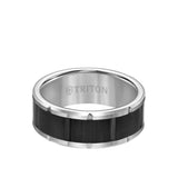 Triton 8.5MM Tungsten Carbide Ring - Brick Pattern Center and Bevel Edge