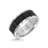 Triton 8.5MM Tungsten Carbide Ring - Brick Pattern Center and Bevel Edge