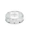 Triton 9MM Tungsten Carbide Ring - Vertical Cut Center and Coin Edge