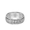 Triton 8MM Tungsten Carbide Ring - Brushed Faceted Center and Round Edge