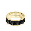 Triton 8MM Tungsten Carbide Ring - Faceted Chevron Pattern and Bevel Edge