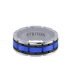 Triton 8MM Tungsten Carbide Ring - Ceramic Center Stitch Design