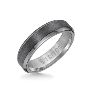 Triton 6MM Tantalum Ring - Vertical Satin Finish and Bevel Edge