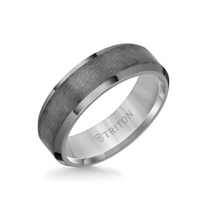 Triton 7MM Tantalum Ring - Vertical Satin Finish and Bevel Edge