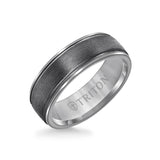 Triton 7MM Tantalum Ring - Crystalline Finish Dome with Edge Lines