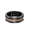 Triton 8MM Espresso Tungsten Carbide Ring - Satin Finish Center