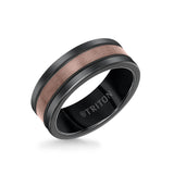 Triton 8MM Espresso Tungsten Carbide Ring - Satin Finish Center