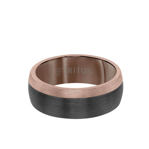 Triton 8MM Espresso Tungsten Carbide Ring - Color Blocking and Dome Shape