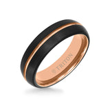 Triton 6.5MM Tungsten Carbide Two-Tone Ring with Brushed Finish