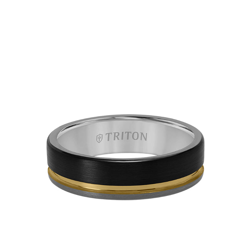 Triton 6.5MM Tungsten Carbide Ring with Brushed Finish