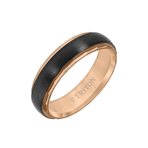 Triton 6MM Titanium Ring with Satin Finish and Faceted Edge