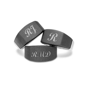 Triton 12MM Tungsten RAW Silver Signet Ring