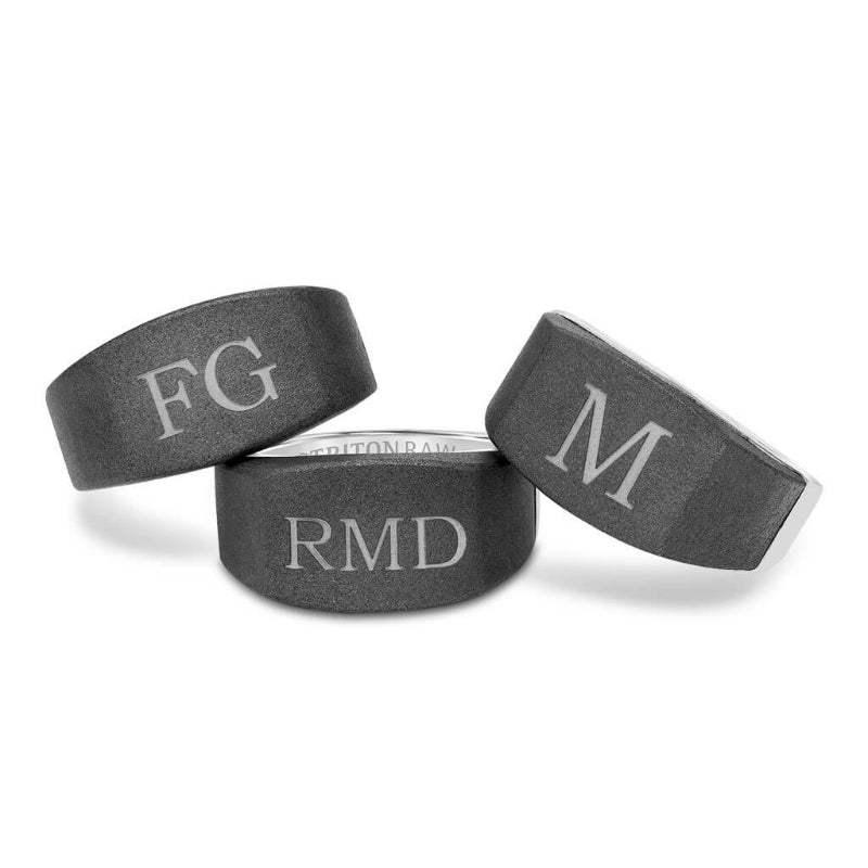 Triton 12MM Tungsten RAW Silver Signet Ring