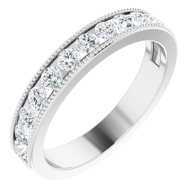 14K White 7/8 CTW Diamond Anniversary Band