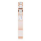 14K Rose 5/8 CTW Diamond Straight Baguette Anniversary Band