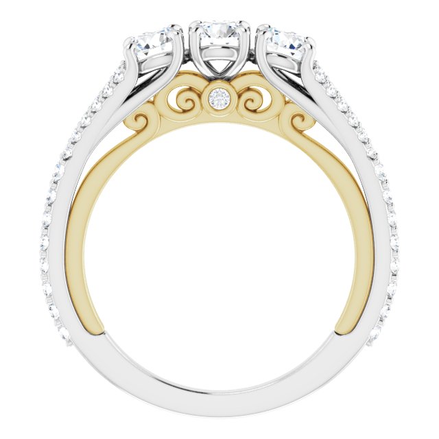 14K White & Yellow 1 CTW Diamond Anniversary Band