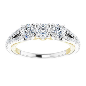 14K White & Yellow 1 CTW Diamond Anniversary Band