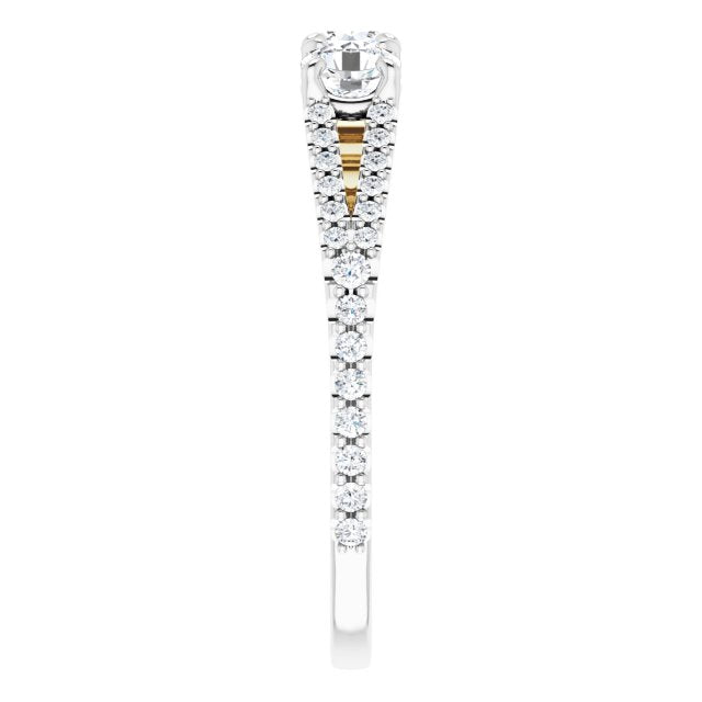 14K White & Yellow 1 CTW Diamond Anniversary Band