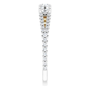 14K White & Yellow 1 CTW Diamond Anniversary Band