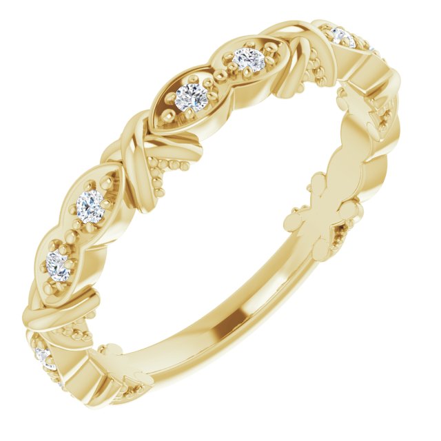 14K Yellow 1/8 CTW Diamond Anniversary Band