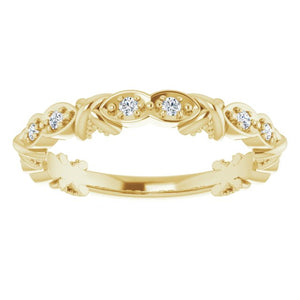 14K Yellow 1/8 CTW Diamond Anniversary Band