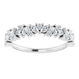 14K White 1/2 CTW Diamond Tilted Marquise Anniversary Band