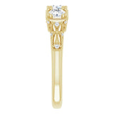 14K Yellow 9/10 CTW Diamond Vintage-Inspired Three-Stone Anniversary Band