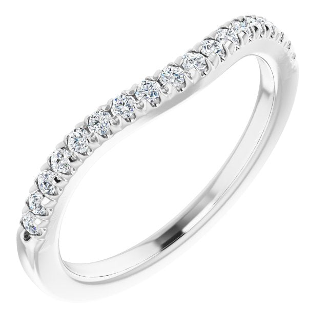 14K White 1/4 CTW Diamond French-Set Matching Band