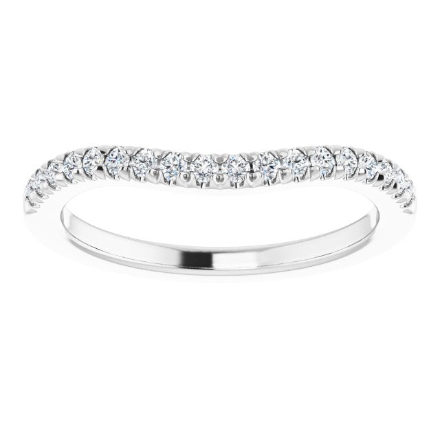 14K White 1/4 CTW Diamond French-Set Matching Band