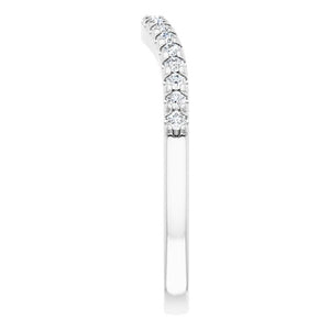 14K White 1/4 CTW Diamond French-Set Matching Band