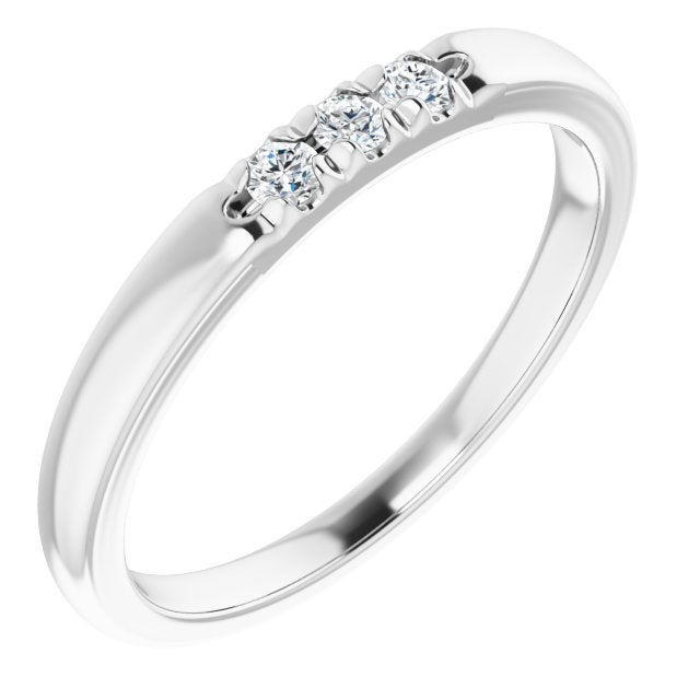 14K White .09 CTW Diamond French-Set Anniversary Band