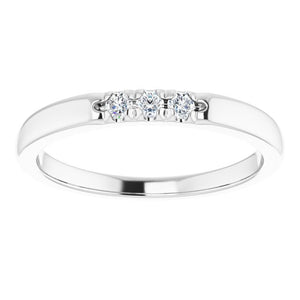 14K White .09 CTW Diamond French-Set Anniversary Band