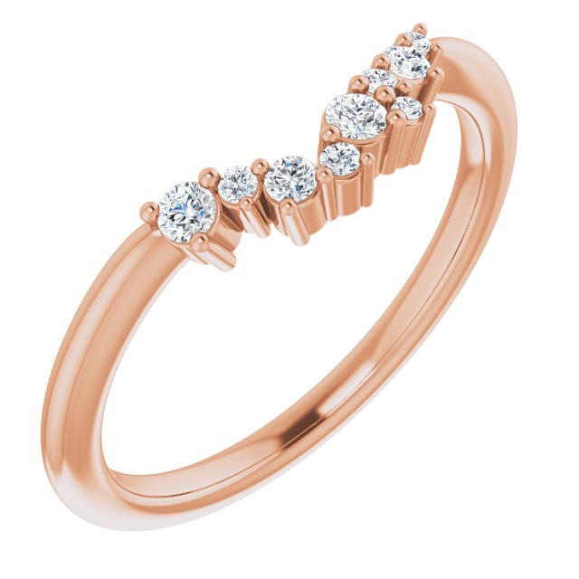 14K Rose 1/8 CTW Diamond Matching Band