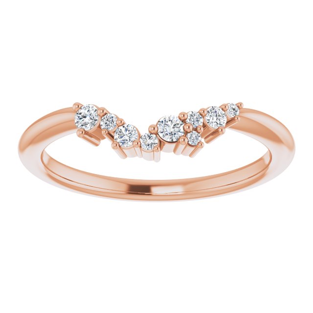 14K Rose 1/8 CTW Diamond Matching Band