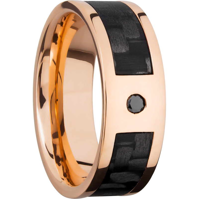 Lashbrook 14k Rose Gold 8mm Men's Wedding Band