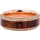 Lashbrook 14k Rose Gold Hardwood 8.5mm Men's Wedding Band